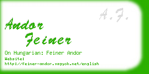 andor feiner business card